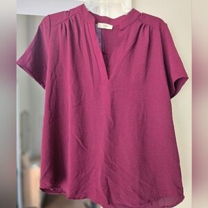 Women's Plum V-Neck Top